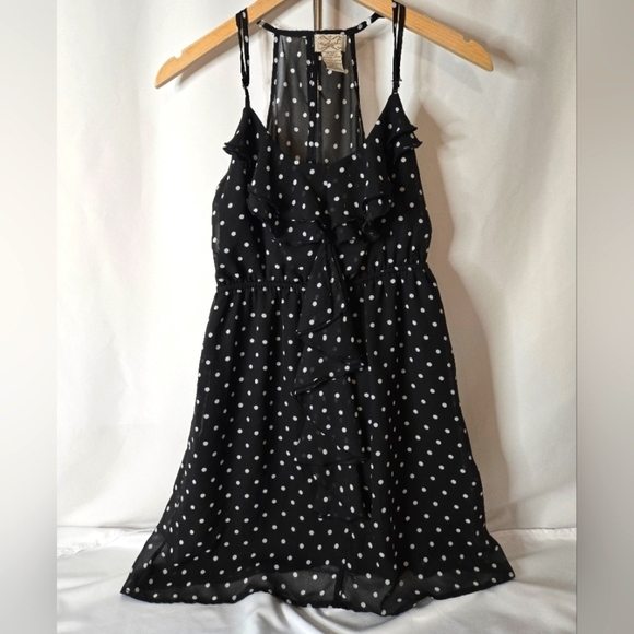 Eyelash Couture Black & White Polka Dot Chiffon Sundress – Size M - Picture 1 of 8